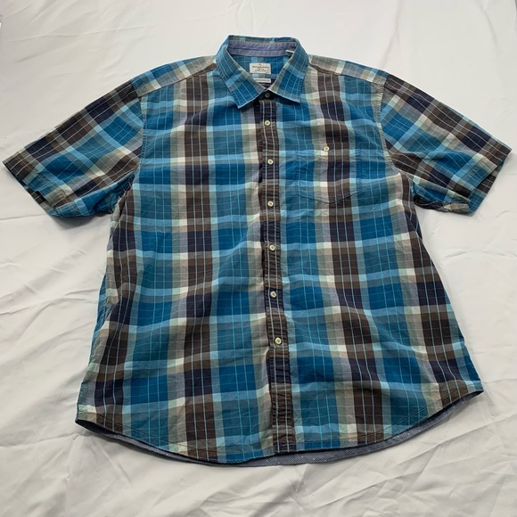 Tommy Bahama Other - Tommy Bahama Blue and Brown Plaid Shirt XL